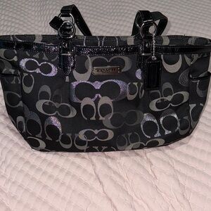 SOLD: Coach Gallery Optic Signature Metallic Tote